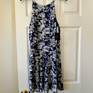 Floral High Neck Mini Dress